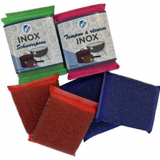 Éponges-à-Récurer-Inox-Duopack-Mix-de-Couleurs-8-pièces