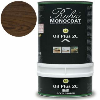 Rubio-Monocoat-Oil-Plus-2C-Comp-A+B-Couleur-Chocolate-3,5L-huile-protection-colorisation-bois-avec-accélerateur