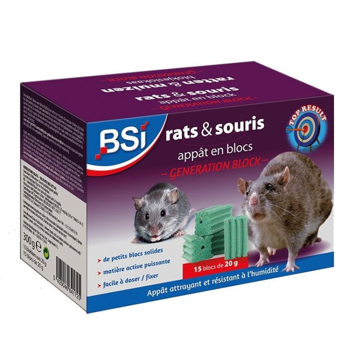 Poison de rats – petits blocs (15 pièces)