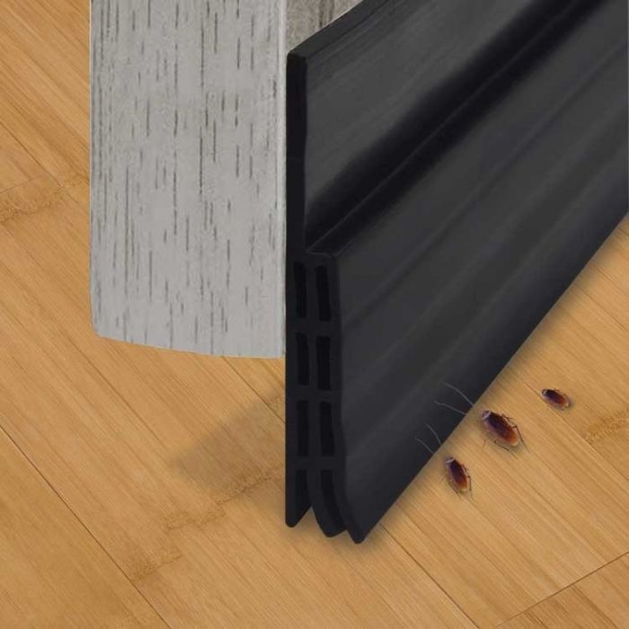 Bas de porte autoadhésif en silicone, 100 cm - noir